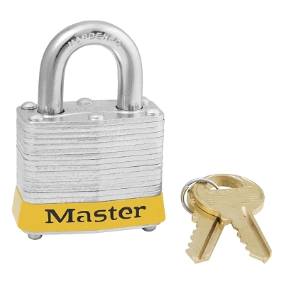 4 PIN TUMBLER PADLOCKW/YELLOW BU